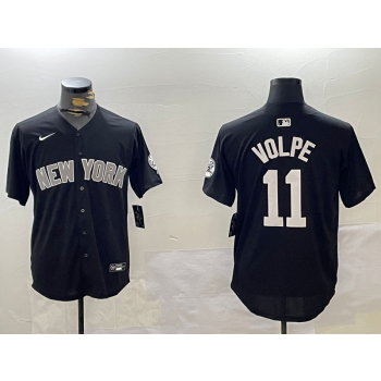 MLB Yankees 11 Anthony Volpe Black Nike Cool Base Jersey