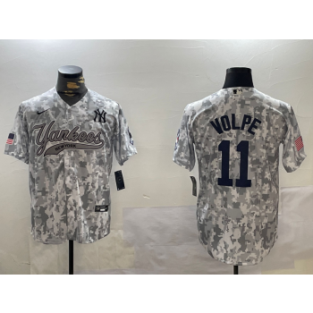 MLB Yankees 11 Anthony Volpe Camo Cool Base Jersey