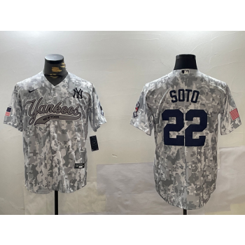 MLB Yankees 22 Soto Camo Nike Cool Base Jersey