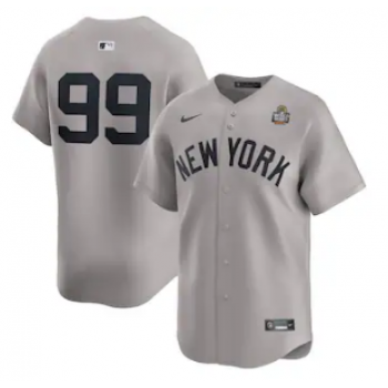 MLB Yankees 99 Aaron Judge Grey 2024 World Series Nike Cool Base Jersey