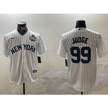 MLB Yankees 99 Aaron Judge White 2024 World Series Nike Cool Base Jersey