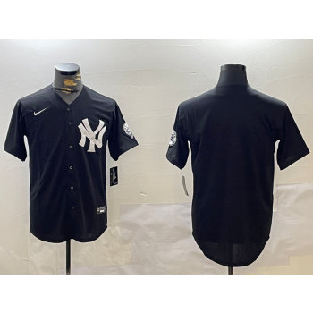 MLB Yankees Blank Black Nike Cool Base Jersey