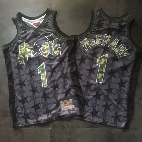 Magic 1 Tracy McGrady Black Camo Hardwood Classics Jersey