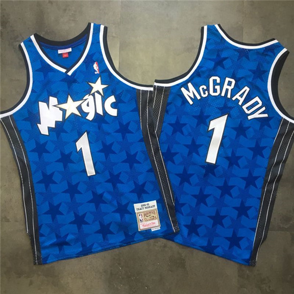 Magic 1 Tracy McGrady Blue 2000 01 Hardwood Classics Swingman Jersey