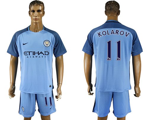 Manchester City 11 Kolarov Home Soccer Club Jersey