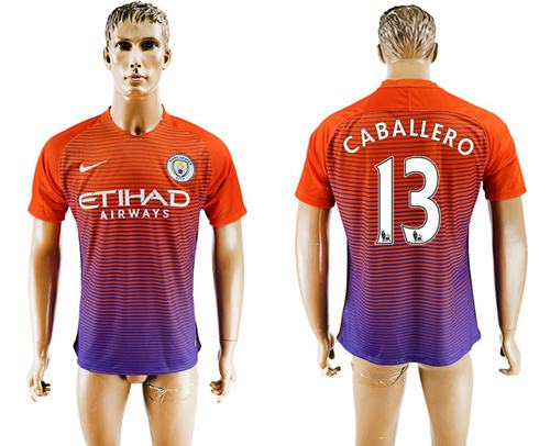 Manchester City 13 Caballero Sec Away Soccer Club Jersey