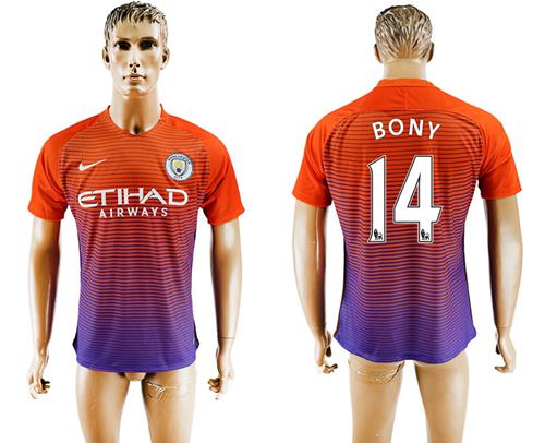 Manchester City 14 Bony Sec Away Soccer Club Jersey