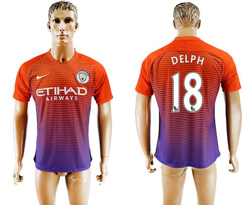 Manchester City 18 Delph Sec Away Soccer Club Jersey