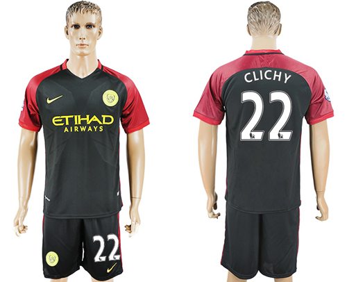 Manchester City 22 Clichy Away Soccer Club Jersey
