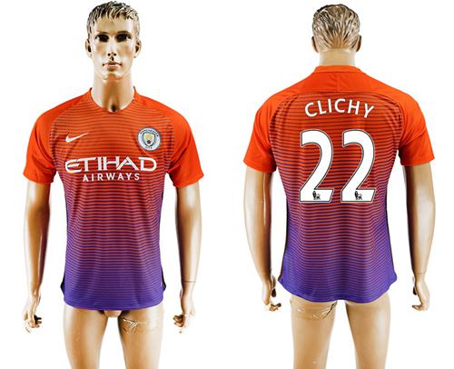 Manchester City 22 Clichy Sec Away Soccer Club Jersey