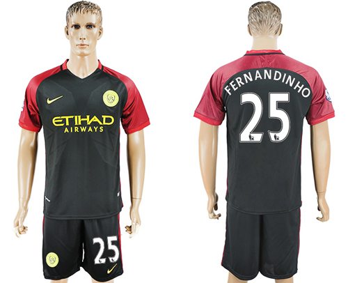 Manchester City 25 Fernandinho Away Soccer Club Jersey