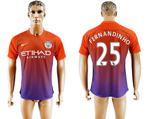 Manchester City 25 Fernandinho Sec Away Soccer Club Jersey