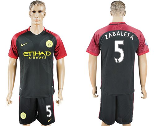 Manchester City 5 Zabaleta Away Soccer Club Jersey