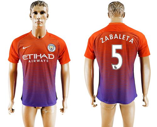 Manchester City 5 Zabaleta Sec Away Soccer Club Jersey