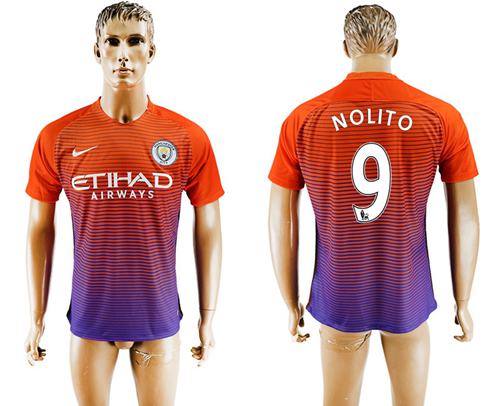 Manchester City 9 Nolito Sec Away Soccer Club Jersey