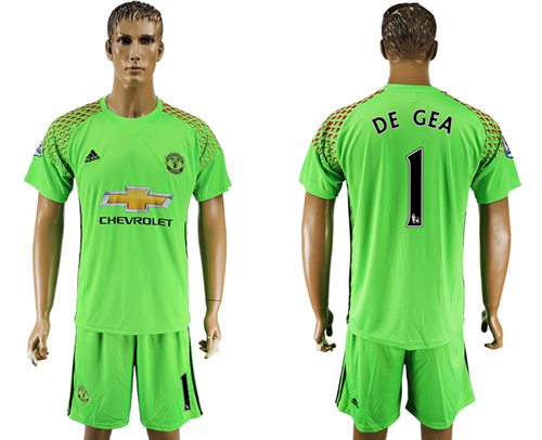 Manchester United 1 DE GEA Green Soccer Club Jersey