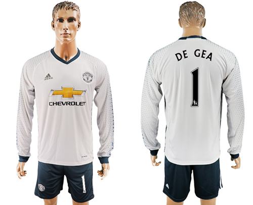 Manchester United 1 De Gea Sec Away Long Sleeves Soccer Club Jersey