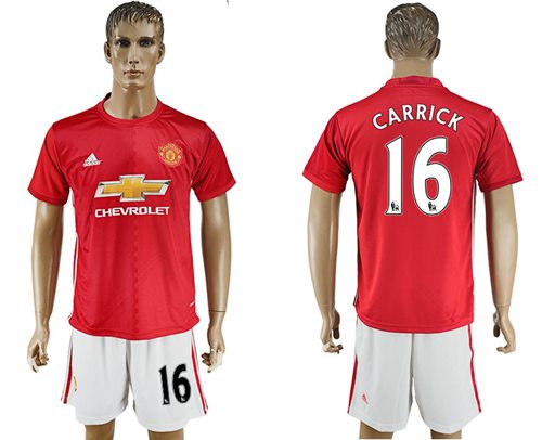 Manchester United 16 Carrick Red Home Soccer Club Jersey