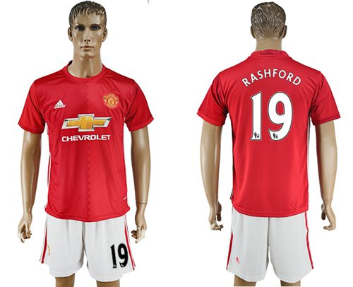 Manchester United 19 Rashford Red Home Soccer Club Jersey