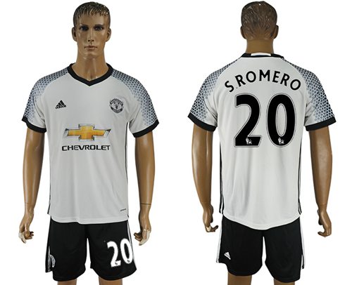 Manchester United 20 S.Romero White Soccer Club Jersey