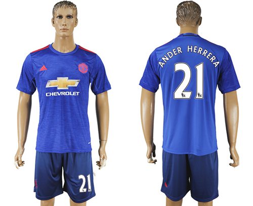 Manchester United 21 Ander Herrera Away Soccer Club Jersey