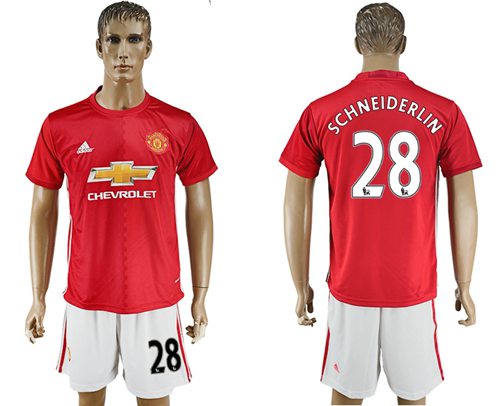 Manchester United 28 Schneiderlin Red Home Soccer Club Jersey