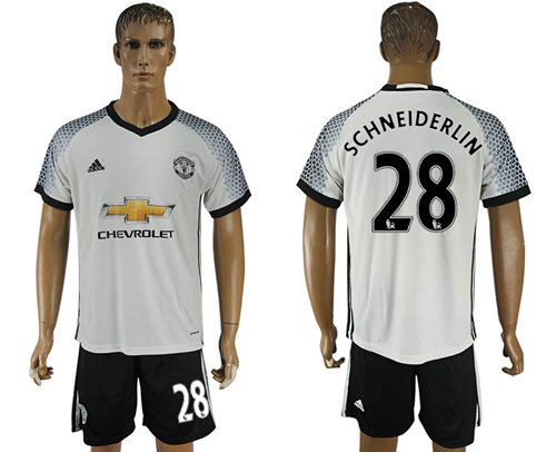 Manchester United 28 Schneiderlin White Soccer Club Jersey