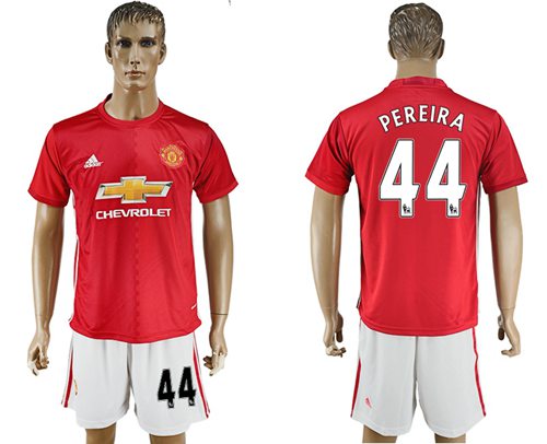 Manchester United 44 Pereira Red Home Soccer Club Jersey