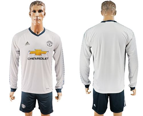 Manchester United Blank Sec Away Long Sleeves Soccer Club Jersey