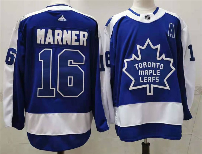 Maple Leafs 16 Mitchell Marner Blue 2020 21 Reverse Retro Adidas Jersey