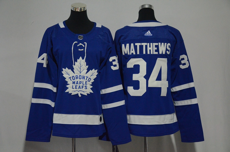 Maple Leafs 34 Auston Matthews Blue Women  Jersey