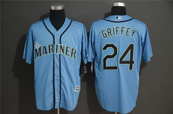 Mariners 24 Ken Griffey Jr. Blue Cool Base Jersey