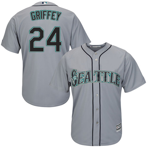 Mariners 24 Ken Griffey Jr. Gray Women Cool Base Jersey