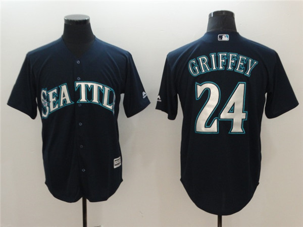 Mariners 24 Ken Griffey Jr. Navy Cool Base Jersey