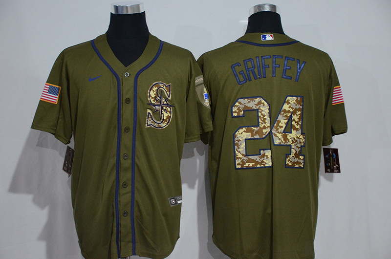 Mariners 24 Ken Griffey Jr. Olive 2020 Nike Cool Base Jersey