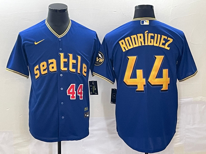 Mariners 44 Julio Rodriguez Royal Nike 2023 City Connect Cool Base Jerseys