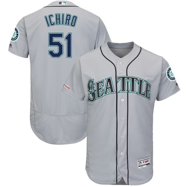 Mariners 51 Ichiro Suzuki Gray 150th Patch Flexbase Jersey