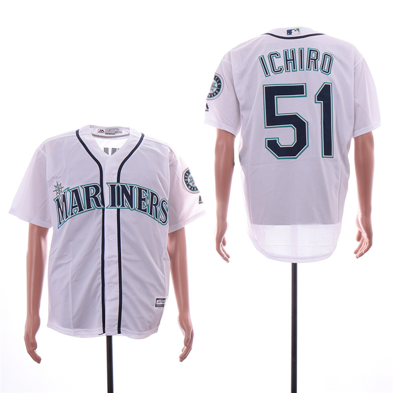 Mariners 51 Ichiro Suzuki White Cool Base Jersey