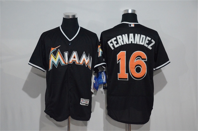 Marlins 16 Jose Fernandez Black New Cool Base Stitched MLB Jersey