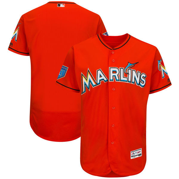 Marlins Blank Orange 2018 Spring Training Flexbase Jersey