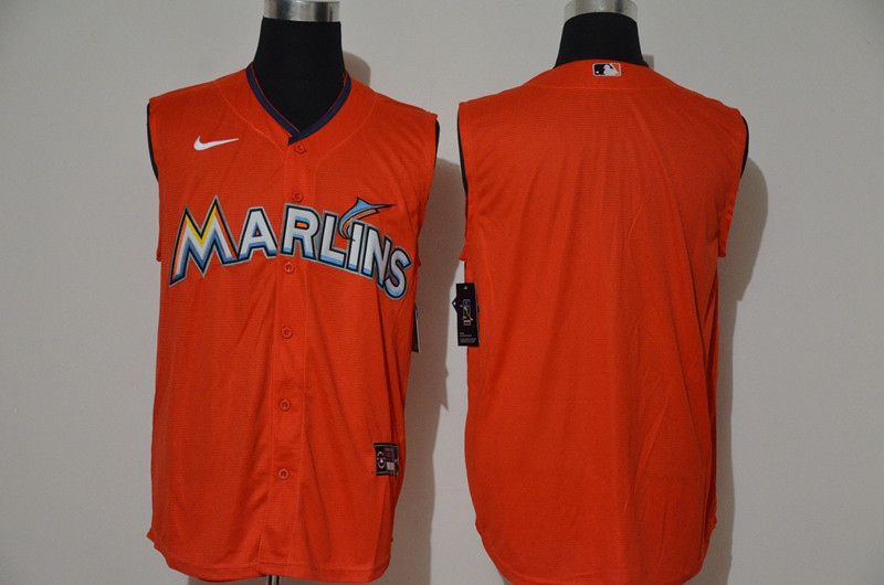 Marlins Blank Orange Nike Cool Base Sleeveless Jersey