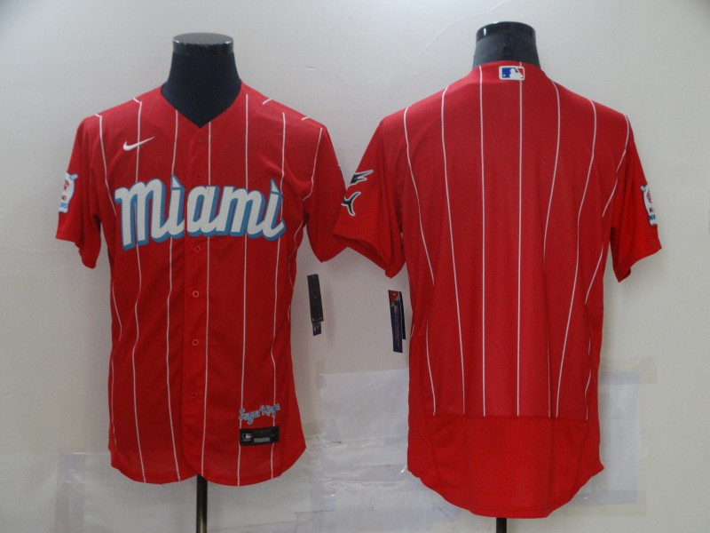 Marlins Blank Red 2021 City Connect Flexbase Jersey