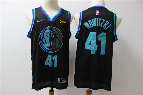 Mavericks 41 Dirk Nowitzki Black City Edition Nike Swingman Jersey