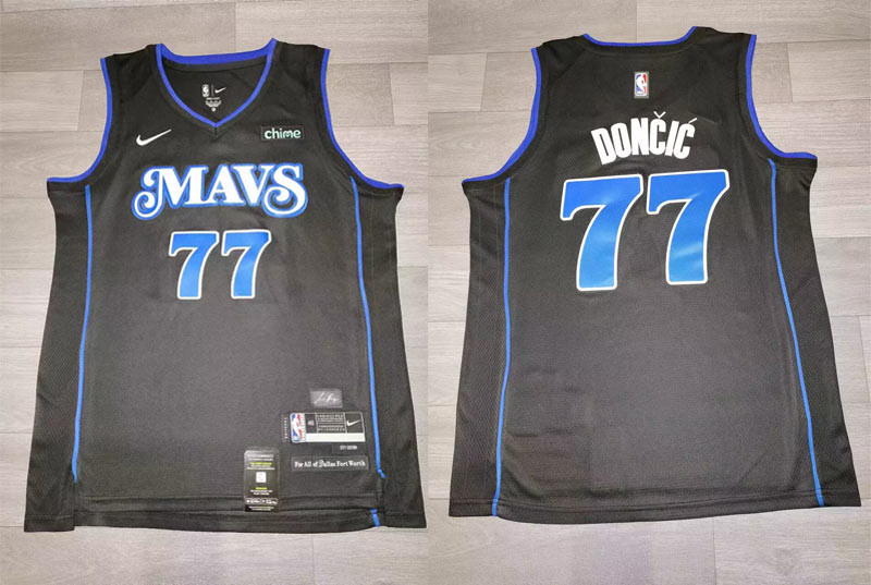 Mavericks 77 Luka Doncic Black Nike 2023 24 City Edition Swingman Jersey