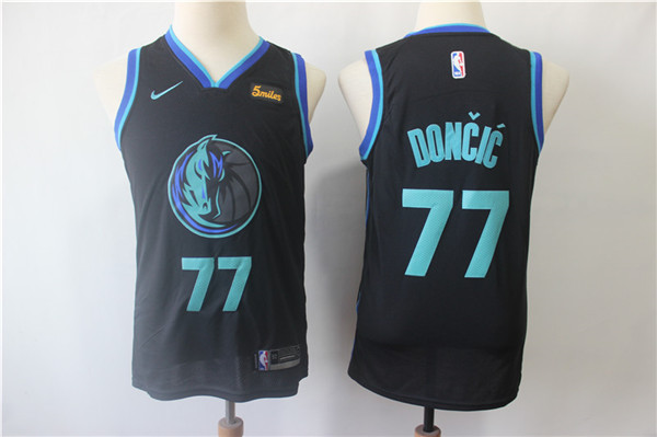 Mavericks 77 Luka Doncic Black Youth City Edition Nike Swingman Jersey