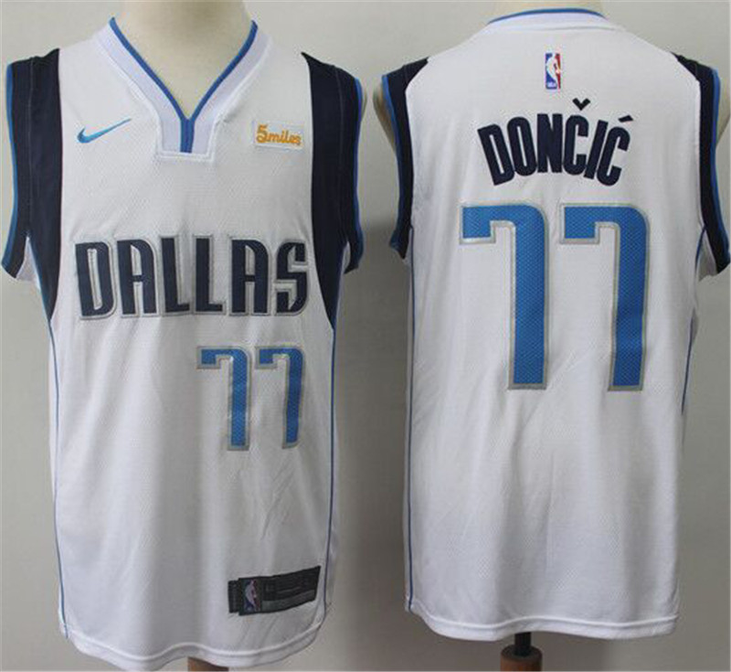 Mavericks 77 Luka Doncic White Nike Swingman Jersey