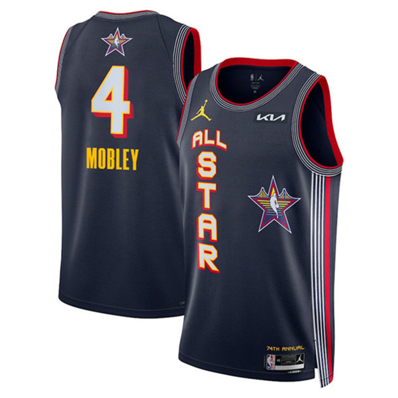 Men's 2025 All Star 4 Evan Mobley Navy Stitched Basketball Jersey