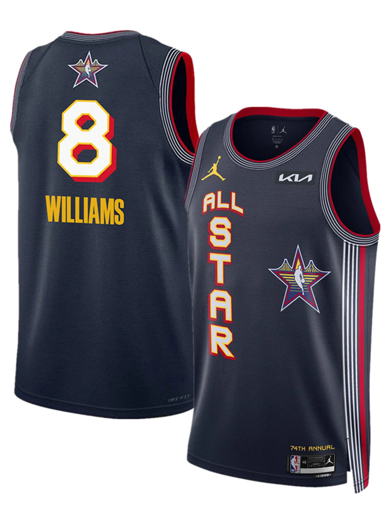 Men's 2025 All Star 8 Jalen Williams Navy Stitched Basketball Jersey
