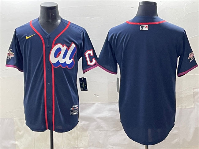 Men's American League Cleveland Guardians Blank Navy 2025 All Star Edition Limited Stitched Baseball Jersey