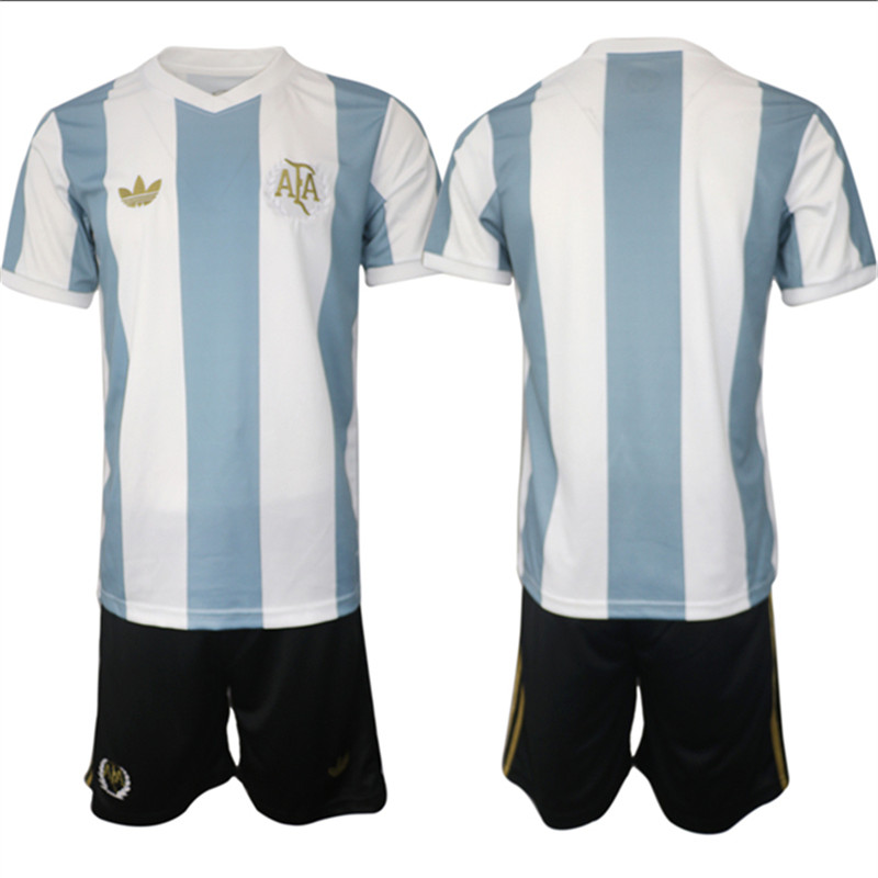 Men's Argentina Blank White Blue 2024 25 Home Soccer Jersey Suit